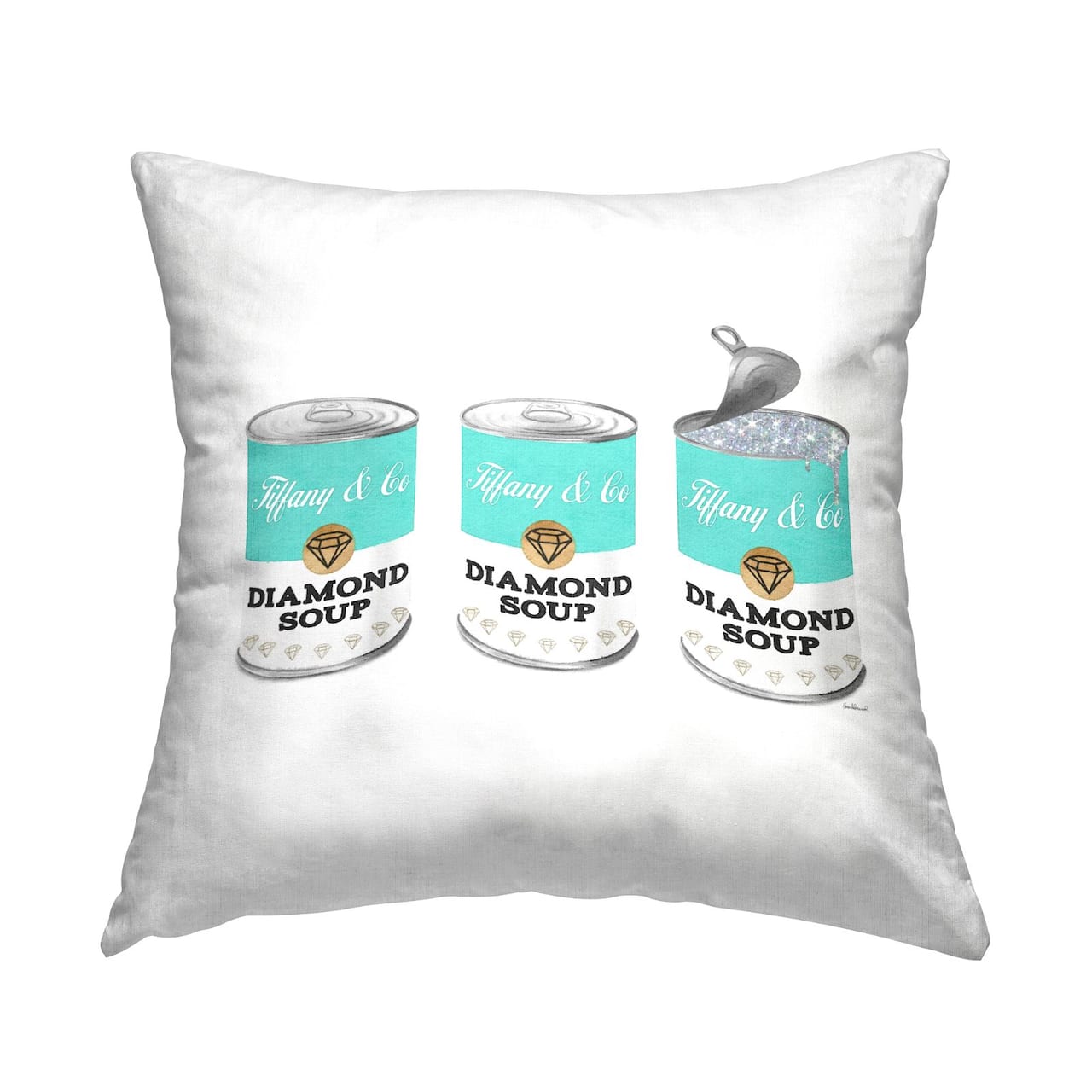 Stupell Industries Glam Diamond Soup Fashion Shimmer Pattern Throw Pillow, 18" x 18"